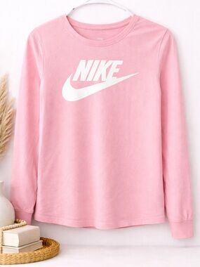Nike Pink Long Sleeve Logo Tee